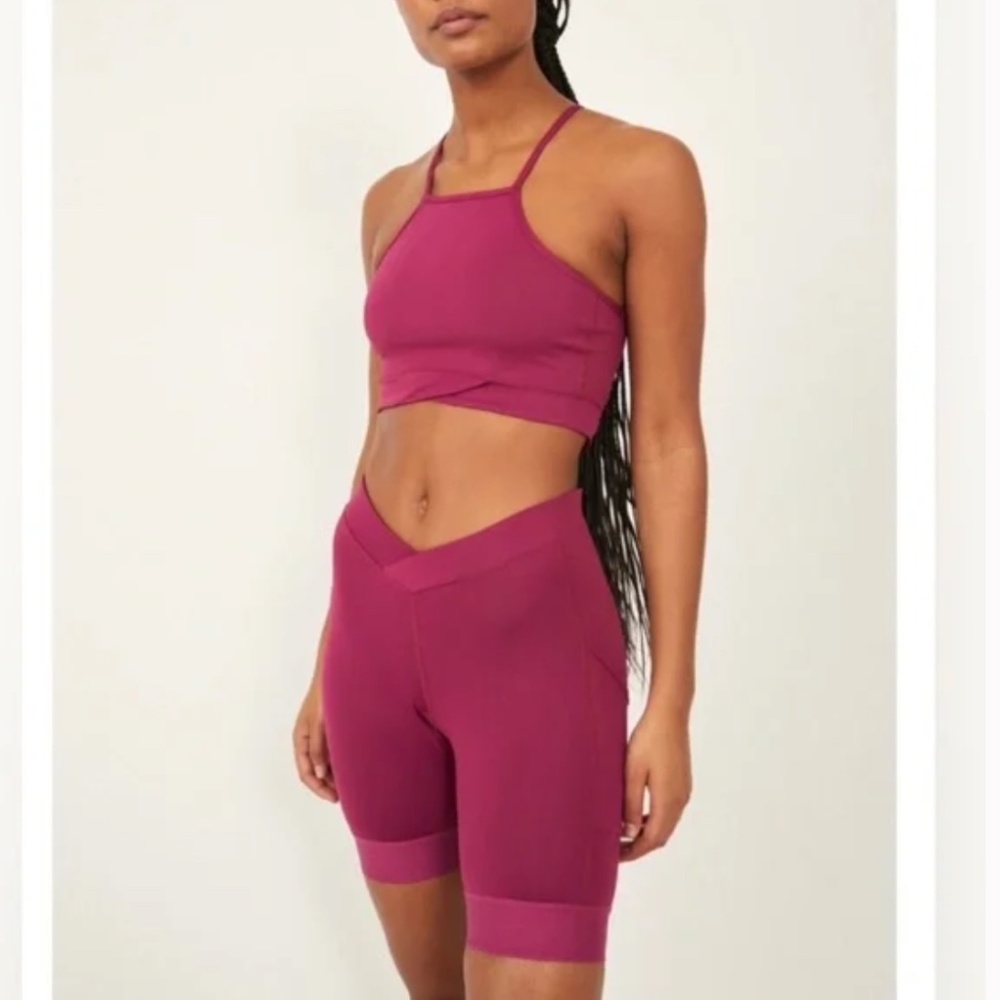 NWT Free People Movement In the Saddle Bike Shorts- Aubergine